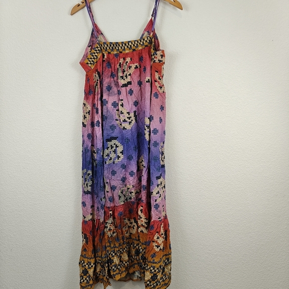 FARM Rio Vibrance Maxi Dress Digital Pixel Ombré Print Sleeveless Size LG - Picture 7 of 11